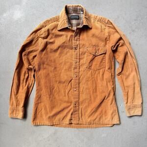 Men's Corduroy and Plaid Shirt